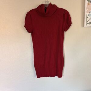 Pink Rose Y2K Red Cowl Neck Ribbed Trim Sweater Medium